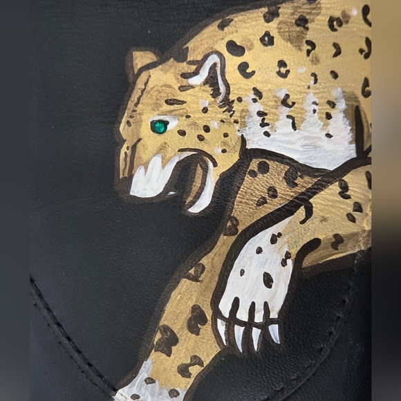 ALEPEL Leopard Black Mules – Hand-Painted – Size 6 – EUC - Picture 7 of 8